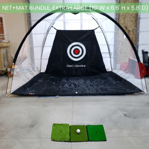 Golf Practice Driving Net for Indoors and Outdoors | Tri-Turf Hitting Mat