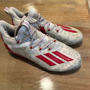 Red/White Used Men's Adidas Molded Cleats Cleats