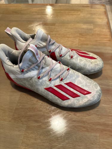 Red/White Used Men's Adidas Molded Cleats Cleats