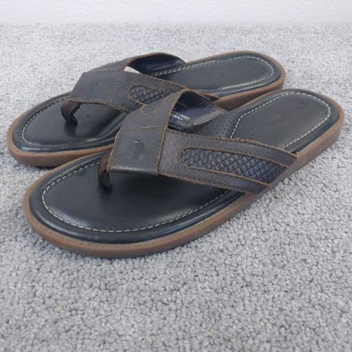 Tommy Bahama Asher Thong Sandals Mens 10 Shoes Padded Insole Brown Leather