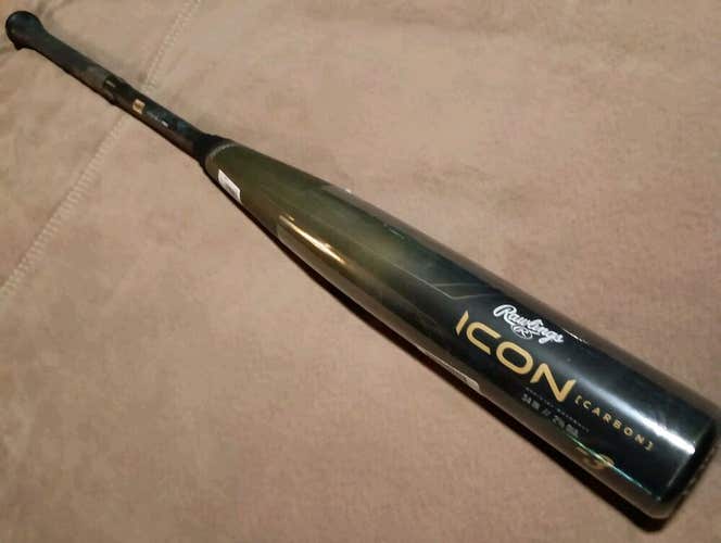 USED 2023 Rawlings ICON BBCOR 34/31 (-3) 2 5/8" BBCOR Composite Baseball Bat