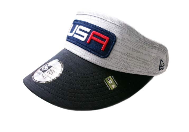 NEW Men's New Era Gray/Navy 2023 Ryder Cup Friday Round Adjustable Golf Visor