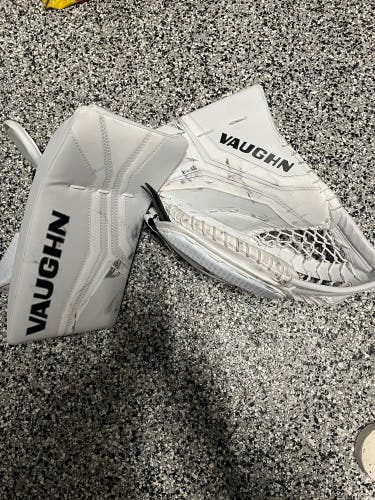Vaughn V10 Jr Glove and Blocker All White