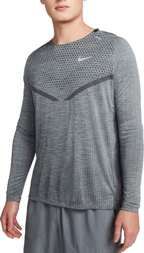 Nike TechKnit Ultra Dri-Fit ADV Long-Sleeve Running Shirt Grey Sz S DV4194-010