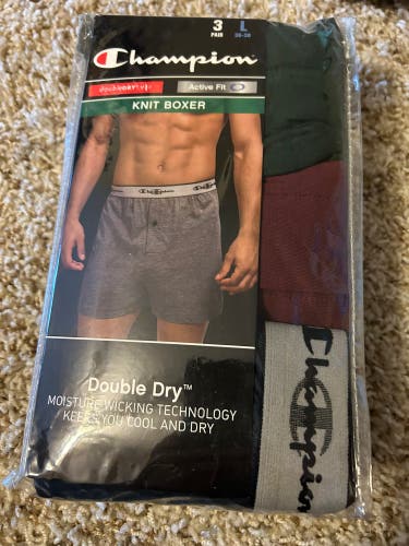 Champion knit boxer 3-pack size large (brand new)