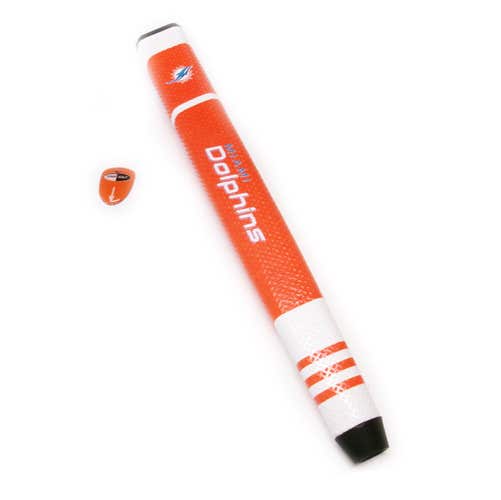 NEW Team Golf Miami Dolphins Orange/White Jumbo Putter Grip w/Ball Marker