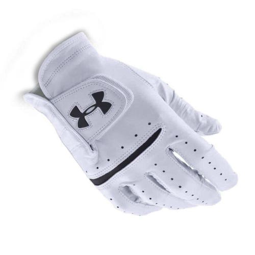 NEW Under Armour Strike Skin Tour White Golf Glove Mens Cadet Small (CS)