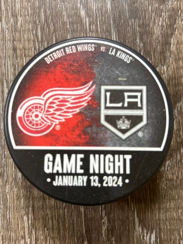 GAME NIGHT PUCK DETROIT RED WINGS VS L. A. KINGS 1/13/2024