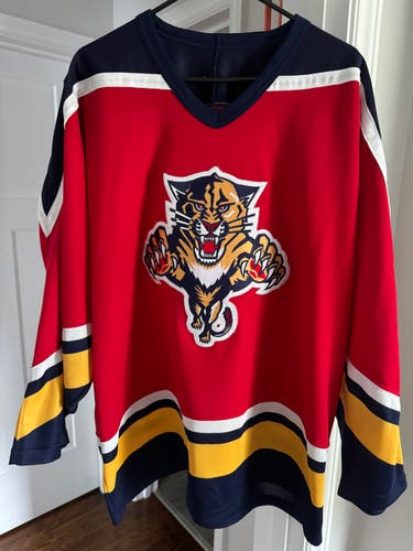 VINTAGE CCM Florida Panthers XL Men's Hockey Jersey Red Alternate