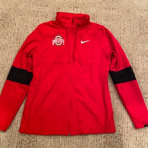 Red Nike Ohio State Women's Dri-Fit Sweatshirt/Jacket M (With Optional Hood)
