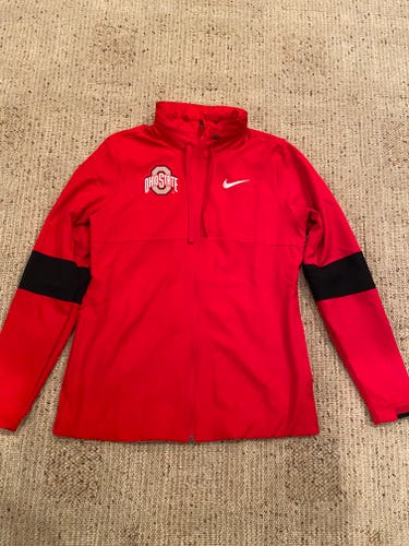 Red Nike Ohio State Women's Dri-Fit Sweatshirt/Jacket M (With Optional Hood)