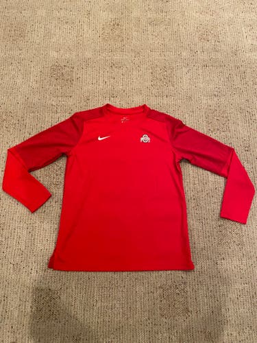 Red Nike Ohio State Women's Dri-Fit Long Sleeve Shirt M