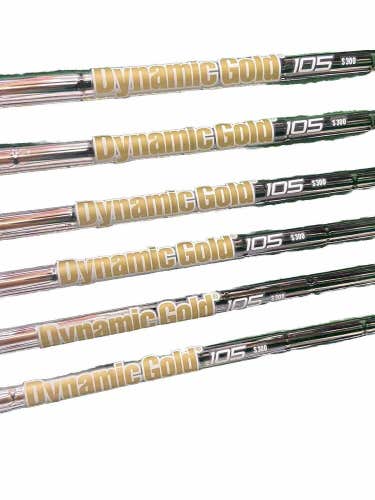 TrueTemper Dynamic Gold 105 S300 .370 6-Piece Shaft Set W/Grips 5-PW 37"-34.25"