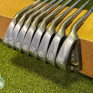 Used RH Ping Karsten Toe-Heel Balance Irons 3-PW Stiff Flex Steel Golf Club Set