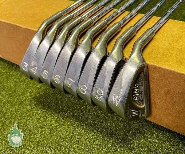 Used RH Ping Karsten Toe-Heel Balance Irons 3-PW Stiff Flex Steel Golf Club Set