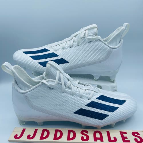 Adidas Adizero Scorch Football Cleats White Navy Blue Metallic HP8756 Men’s Sz 12.5  New