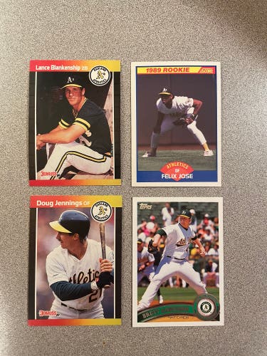 Oakland Athletics Baseball Card 4 Pack