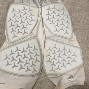 used white adidas football girdle compression shorts | large