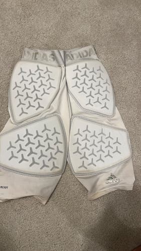 used white adidas football girdle compression shorts | large