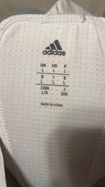 used white adidas football girdle compression shorts | large