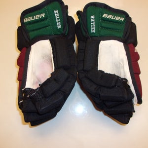 ARIZONA COYOTES Clayton Keller game-worn 13-inch Bauer Pro Series kachina-style gloves 2022-23