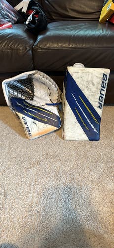 Bauer hyperlite senior goalie glove and blocker custom