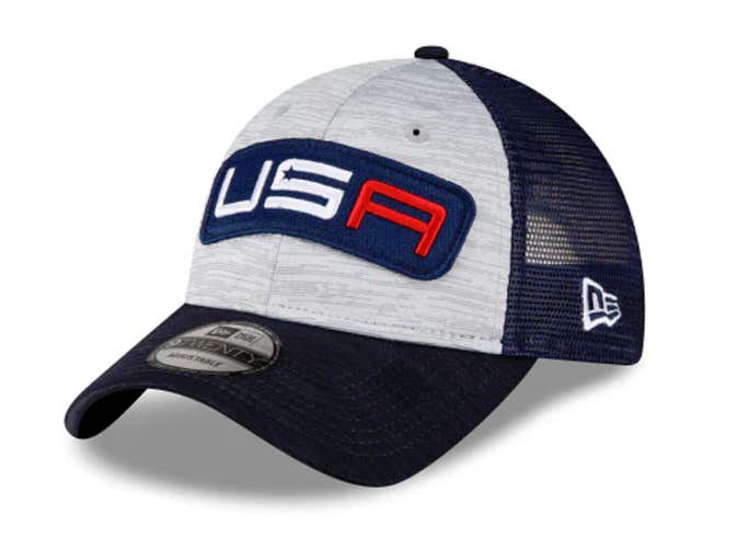 NEW Men's New Era Gray/Navy 2023 Ryder Cup Friday Round 9TWENTY Snapback Golf