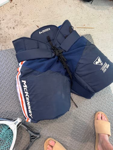 Navy/Orange/White Cat 3 XL McKenney Box Goalie Pants