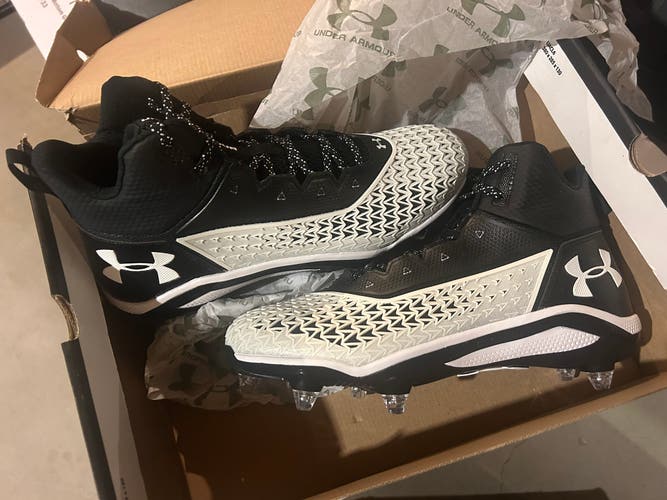 Black New Men's High Top Turf Cleats UA Hammer D