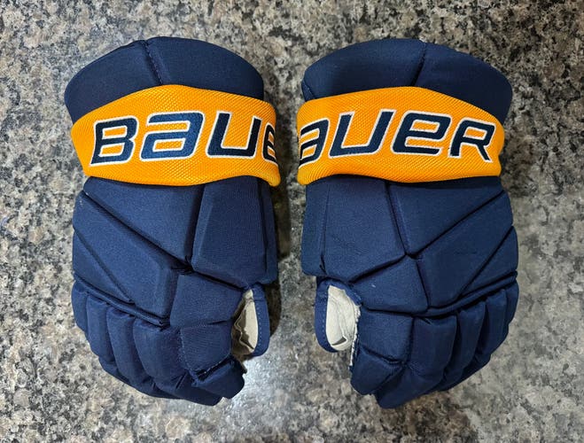 Bauer 15" Vapor Pro Team Senior Hockey Gloves - Nashville Jr Predators - Navy / Gold