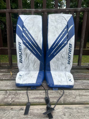 Bauer Vapor 3X 32"+ Intermediate Large Goalie Leg Pads - Blue and White