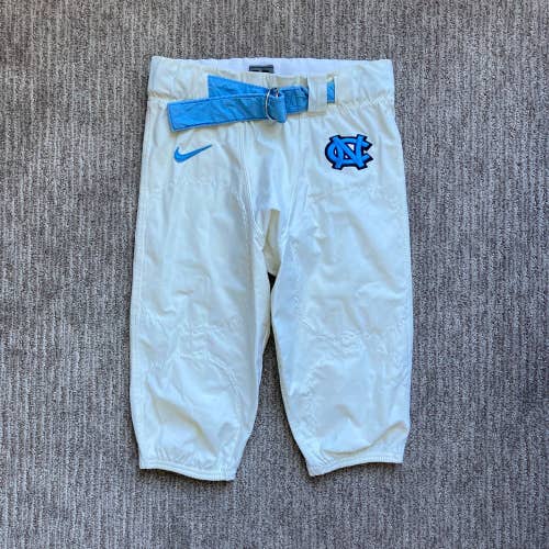 Men's Waist 30 Nike Carolina Tar Heels Football Team Issued Game Pants White