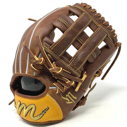 MLAB-12-AN-RightHandThrow MLabel Classic Baseball Glove 12 H Web Chestnut Right