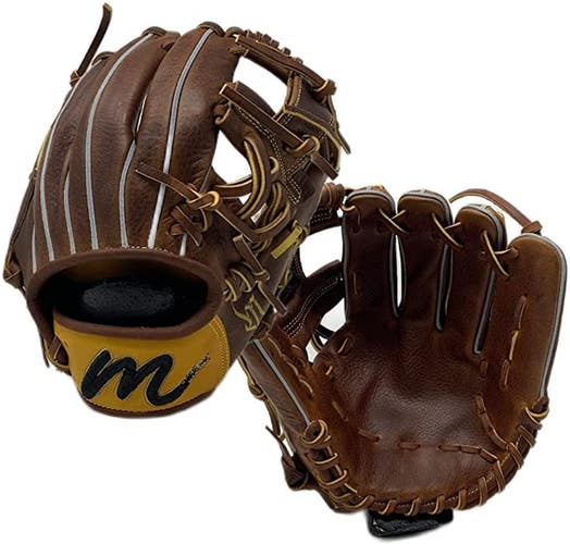 MLAB-115-AN-RightHandThrow MLabel Classic Baseball Glove 11.5 I Web Chestnut Rig