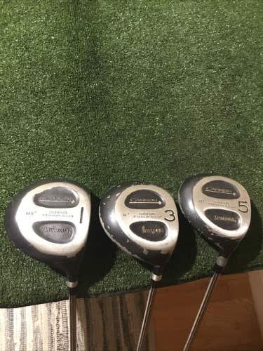 Spalding Cannon Oversize Ti. Woods Set (Driver, 3W, 5W) Regular Steel Shafts