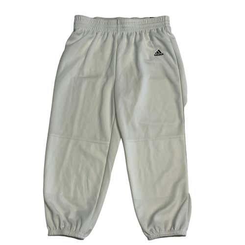 Used Adidas Bb Pant White Youth Lg Baseball And Softball Bottoms