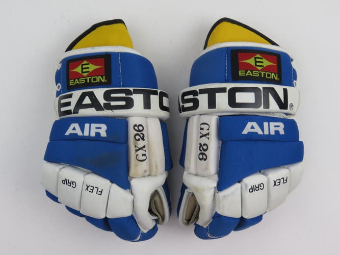 Vintage Easton AIR GX 26 Blue White Hockey Gloves Flex Grip Size 12.5"