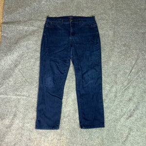 NYDJ Womens Jeans 12 Blue Slim Straight Denim Pant Dark Capsule Everyday Classic