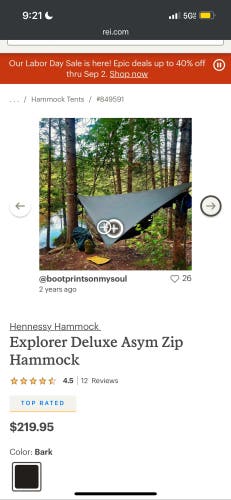 EXPLORER HAMMOCK - tent set up with tarp.