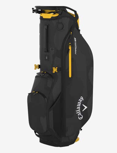 NEW 2024 Callaway Fairway+ Black Camo/Goldenrod Stand/Carry Golf Bag