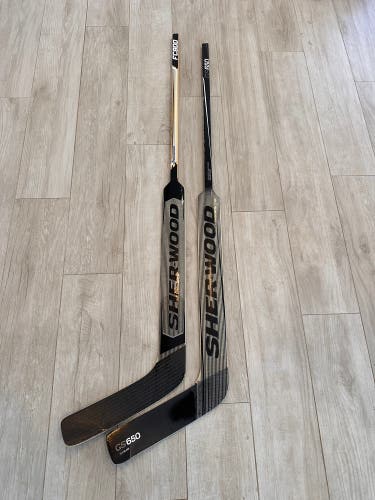 NEW Full Right Hockey Goalie Sticks - 2 Stick Bundle (Sherwood FC800/GS650)