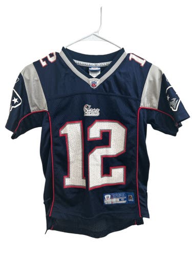 NFL  Reebok Youth Small 8 New England Patriots Tom Brady 12 Football Jersey