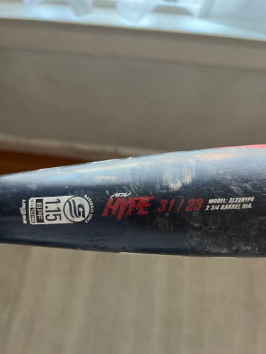 Used 2022 Easton ADV Hype USSSA Certified Bat (-8) Composite 23 oz 31"