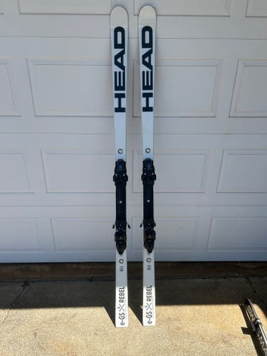 Used HEAD 188 cm Racing World Cup Rebels e-GS RD Skis With Bindings Max Din 16