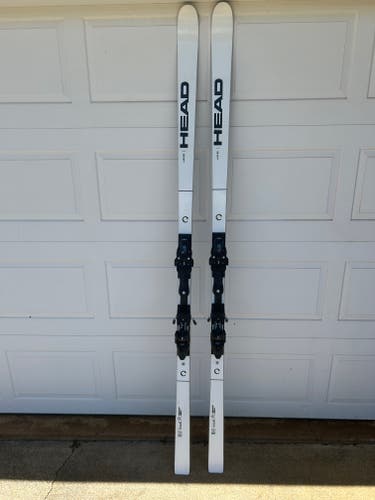 Used HEAD 215 cm Racing Skis With Bindings Max Din 20