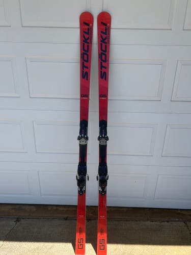 Used Stockli 193 cm Racing LASER GS FIS Skis With Bindings Max Din 18