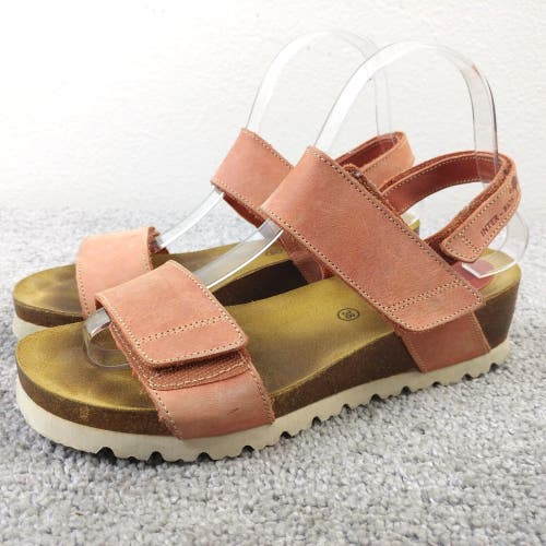 Inter Bios Sandals Womens 38 EU Shoes Anthropologie Pink Brown Leather Slingback