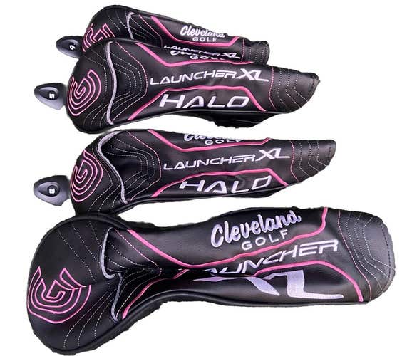 Golf Headcover Set 4-Pieces Cleveland Launcher XL Driver, Fairway Woods & Hybrid