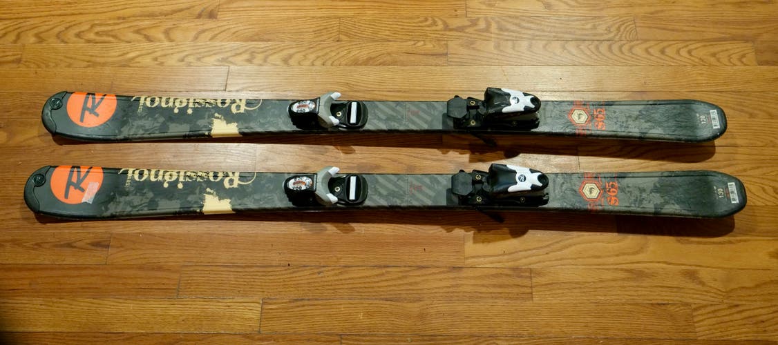 Used Kid's Rossignol S65 130 cm All Mountain Skis With Bindings