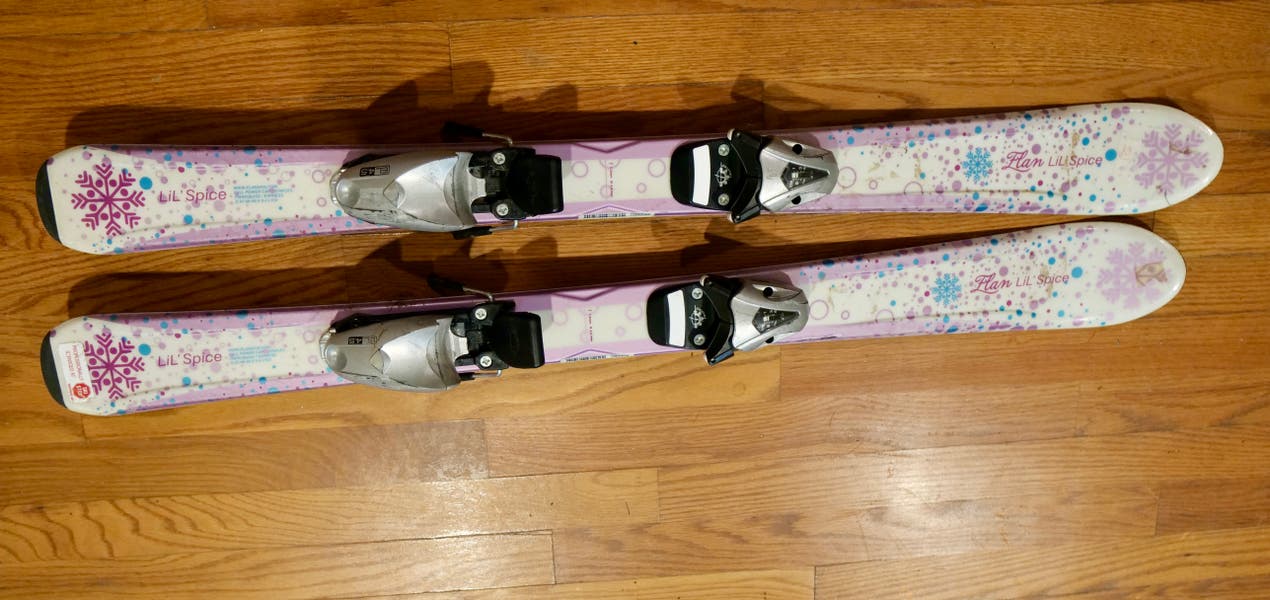 Used Kid's Elan Lil Spice 100 cm All Mountain Skis With Bindings
